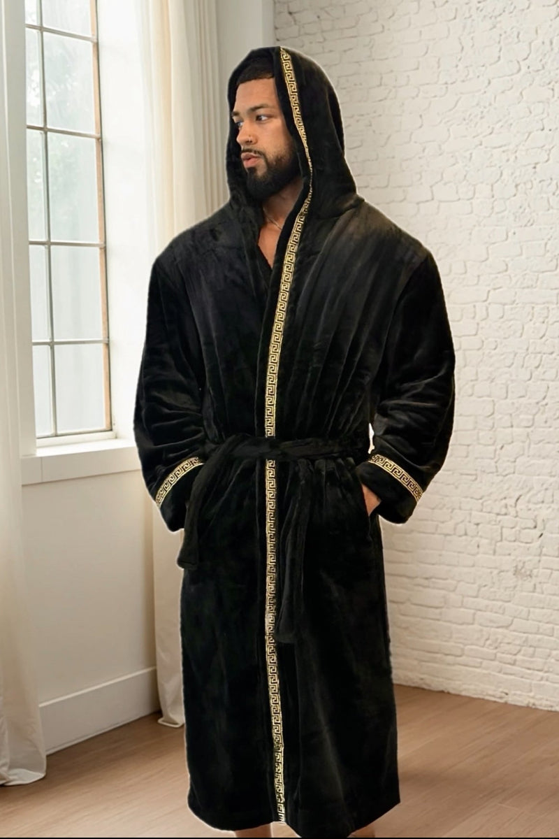 Black Hooded Robes For Men With Hood Black Hooded Royalty Robe