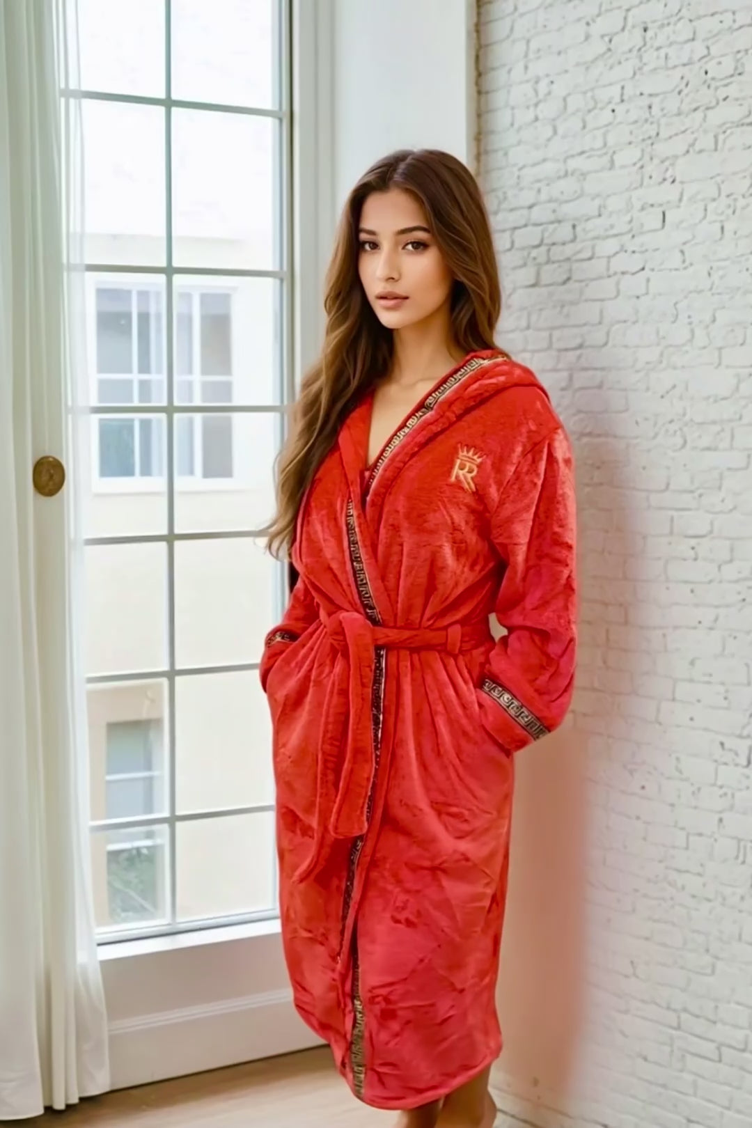 Hooded Royalty Robe With Gold Trim