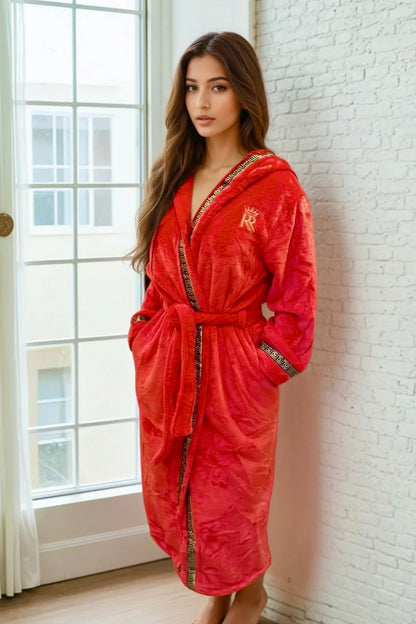 Hooded Royalty Robe With Gold Trim