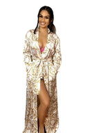 White and Gold Barocco Floor Length Robe -Royalty Robes