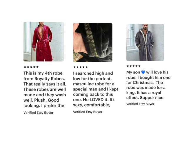 Real customer reviews, Royalty Robes