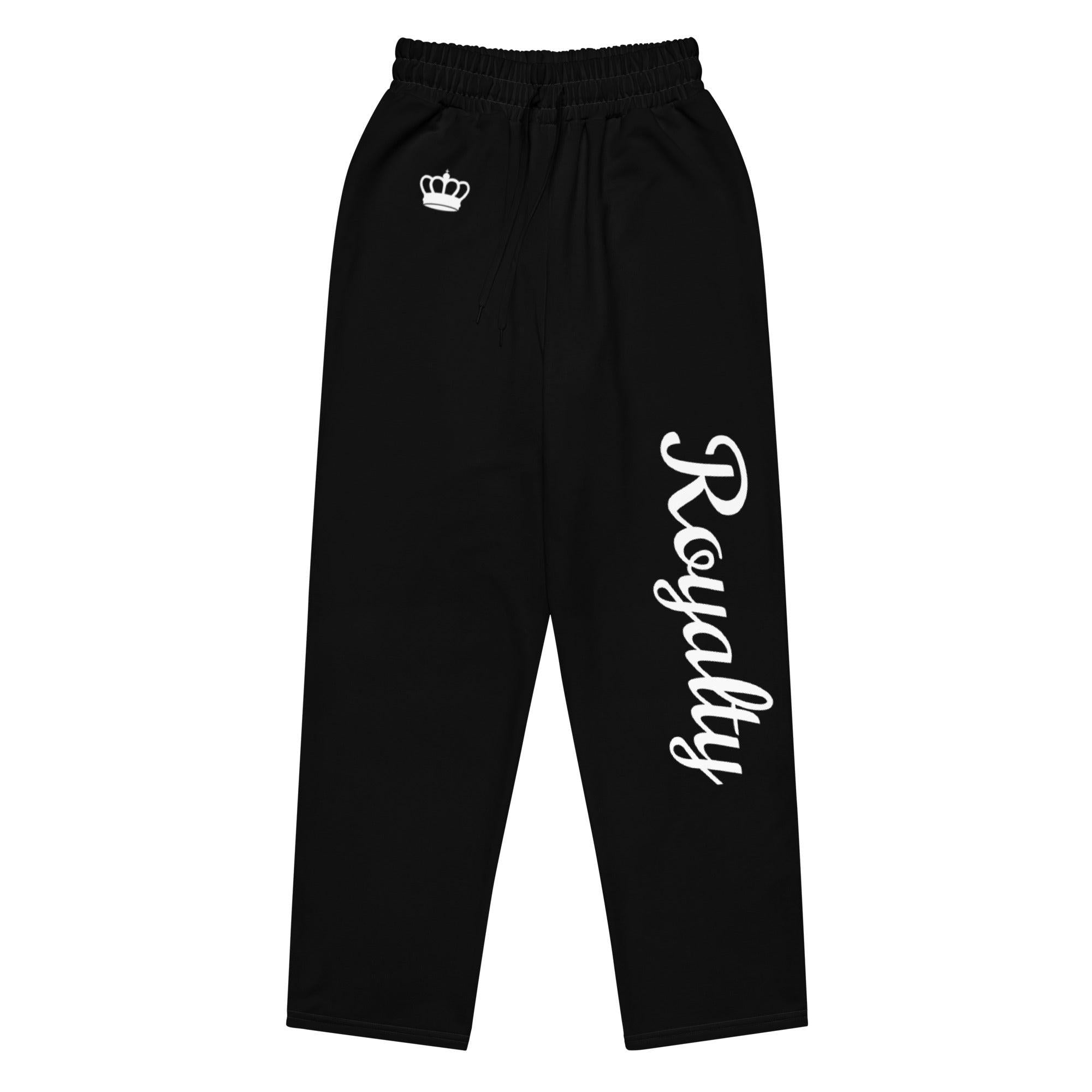 Black Unisex Wide - leg Joggers - Royalty Robes