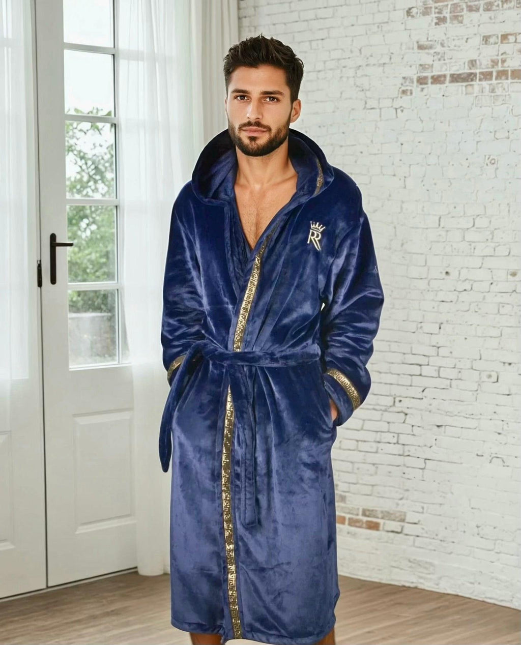 Blue Hooded Royalty Robe - Royalty Robes