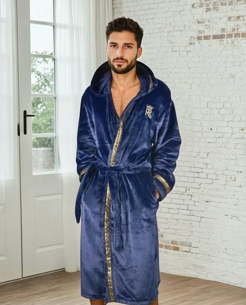 Blue Hooded Royalty Robe - Royalty Robes