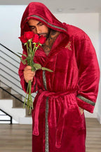 Burgundy Hooded Royalty Robe - Royalty Robes
