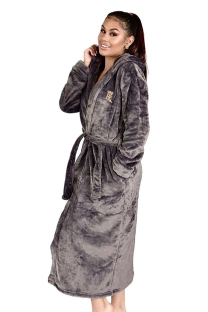 Grey Hooded Royalty Robe - Royalty Robes