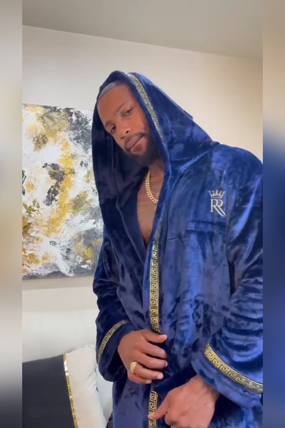 Blue Hooded Royalty Robe