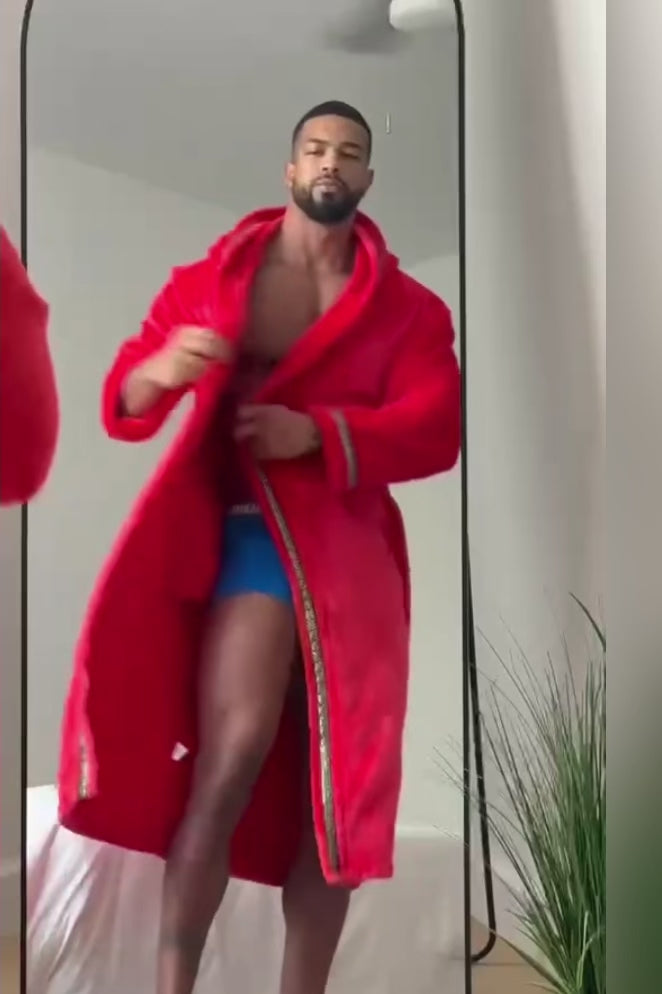 Red Hooded Royalty Robe