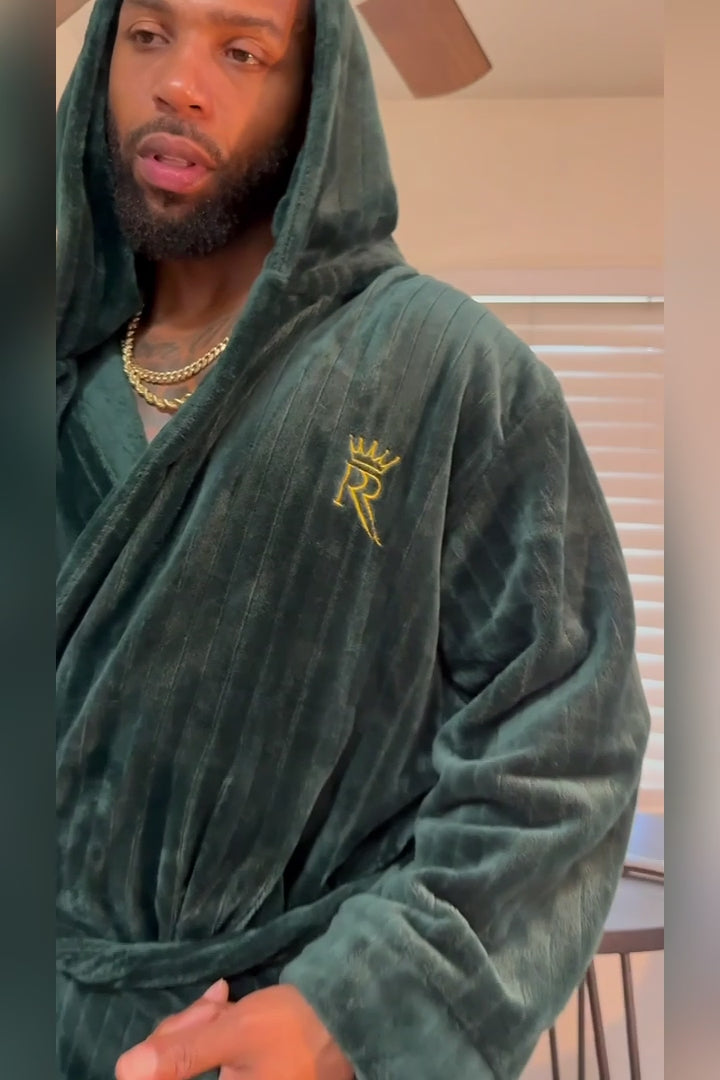 Green Hooded Royalty Robe