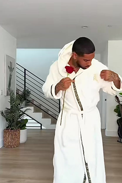 White Hooded Royalty Robe