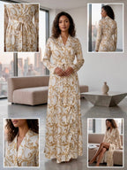 White Barocco Royalty Robe With Cinched Waist - Royalty Robes