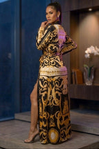 Yellow Barocco Long Robe - Royalty Robes