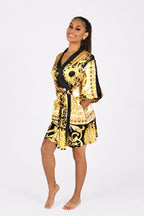 Yellow Barocco Short Robe - Royalty Robes