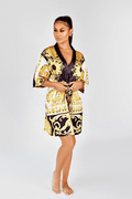 Yellow Barocco Short Robe - Royalty Robes