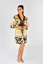Yellow Barocco Short Robe - Royalty Robes